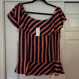 NWT striped off the shoulder shirt